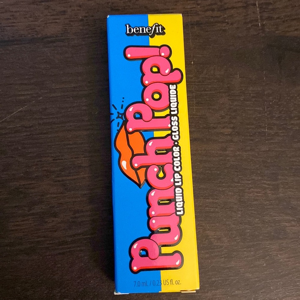 Benefit punch pop liquid lip color in mango